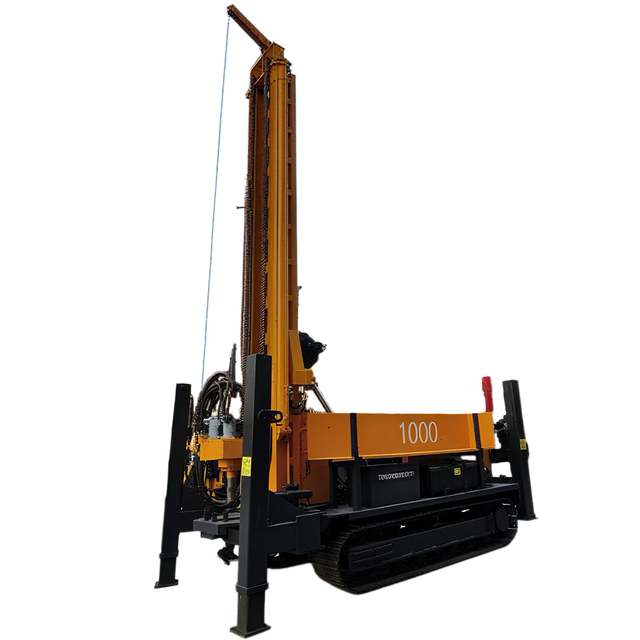 Wheels Hydraulic Water Well Drilling Rig for Deep Borehole Rock Rotary Machine